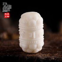 Natural Camel Bone Six-Character Lotus Two-Pass Barrel Bead Waist Bead Top Pearl Moon Play Buddhist Beads Hand Strappe Bead S
