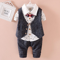 Children's clothing autumn clothing 0-1-2-3-4 years old children's suit thin male baby waistcoat boy thin single-breasted three-piece set