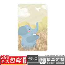 400091216 Healing Illustration Vertical Healing Hand-painted Illustration Wallpaper Card Sticker Double Side Card Single Card Sunscreen