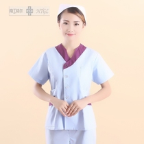 New Nurse Suit Woman Han Edition Handwashing Clothes Summer Dress Brushed Handclothes Short Sleeve Oral Split Suit Workwear NP-75