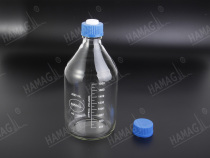 2L liquid chromatography transparent mobile phase bottle Solvent bottle with blue three-hole cap HM-200045