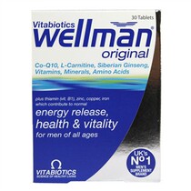 British Vitabiotics Wellman Mens Multiple Vitamins Minerals Healthy Vitality Nutrition Tablets
