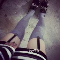 bay hand punk Harajuku simple pair of white garters high-end underwear elastic strap