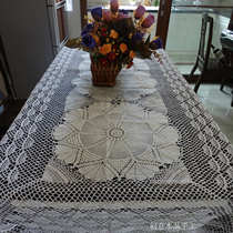 Stock thin line Traditional handicraft pure cotton vintage white line Oval flower lace Modern style tablecloth Sofa cover towel