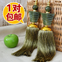 New product fan-shaped jade curtain strap hanging ball tie ball tie rope decoration hanging ball curtain buckle tassel European style