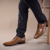 British pointed toe shoes mens business suit formal dress leather lace wine red tea brown size code 45 tide 36