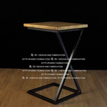Solid wood coffee table coffee table American country iron tea table retro old laptop desk bedside table