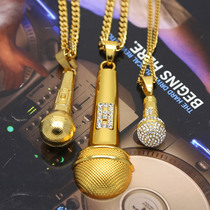 Solid stereo microphone microphone microphone nightclub dance necklace hip hop pendant microphone chain