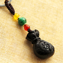 Keychain car key pendant waist hanging male lady high-end evil evil security Ebony money bag