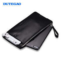 Mobile phone bag mens and womens wallets long leather zipper wallet clutch bag first layer cowhide multi-function key bag