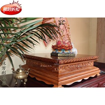 Lotus pattern square Buddha statue base Buddha temple decoration base Foto platform solid wood base