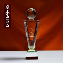 Golf Crystal Trophy Making Crystal Trophy Factory Direct Customized Trophy Prizes Zhuohe Trophy