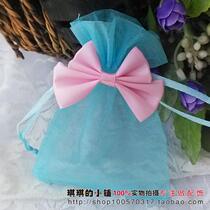 Korean style with flower butterfly knot yarn bag upscale encrypted with light yarn Festive Sugar Delight Egg Sugar Case Cosmetics Small Sample Gift Bag