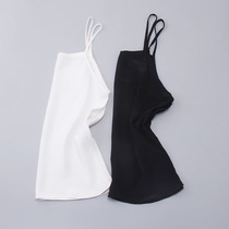 Summer new pure silk black and white suspender shirt female mulberry silk Sexy Slim Joker breathable silk base shirt