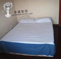 Foreign trade Yu Shan * polyester cotton Mediterranean style Denim Blue Bed Skirt Bedsheet Ex-gratia Flush