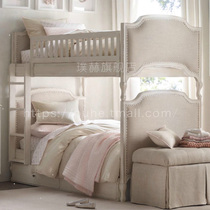 American country bunk bed solid wood shang xia pu chuang old children with guardrail bunk bed adult