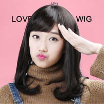 Delicate wig Lady long curly hair long straight hair lifelike bobo head pear flower head full wig set