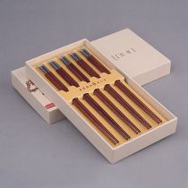 NEWREA new sharp C class serpent wood stainless steel chopsticks cutlery 5 double suit