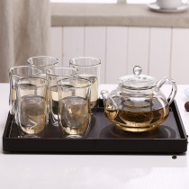 Teraz heat-resistant glass teapot tea set set whole set of Kung Fu flowers and grass teapot tea leak-proof