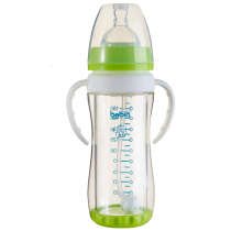 Bangbei newborn baby drop-proof glass wide diameter with straw handle Double insulation anti-hot bottle baby mother and baby
