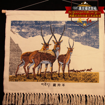 Red fashion simple modern frameless painting hand-painted Tibetan antelope canvas hanging painting home retro decoration mural