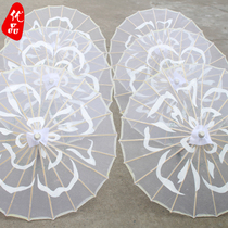 White transparent Jasmine jasmine blossom Oriental Song and Dance Troupe dance hand umbrella performance parasol
