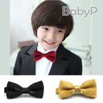  Children over 5 years old bow tie solid color polyester silk British boys and children flower girl performance bow tie