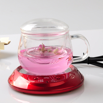 Xichman round Cup heating heat preservation set heat-resistant glass water cup with lid filter Tea Cup heat preservation tea set