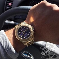 USA Invicta 19157 18K Gold Plated Blue Dial Luminous Waterproof Quartz Mens Watch