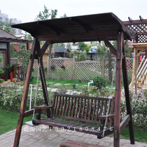  Outdoor swing Rocking chair Swing Solid wood swing with roof anti-corrosion wood swing hanging chair Special offer 