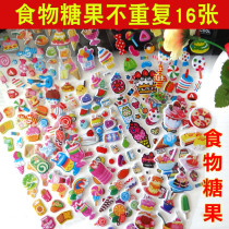 Drink candy ice cream food stickers children stereo stickers bubble stickers cartoon kindergarten reward paste