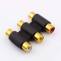 AV three head RCA extended head Lotus mother to mother head three rows RCA female head red and yellow White three pairs of three RCA