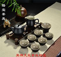 Grace snowflake glaze kung fu tea set black pottery tea set set teapot male Cup Tea Cup