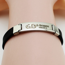 BigBang Quan Zhilong GD Flat Titanium Steel Bracelet Creative Design Simple Versatile Fashion Ins Stainless Steel Bracelet