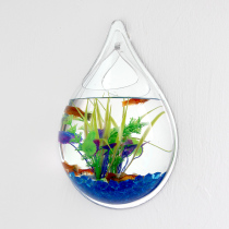 Creative water drop wall hanging walls hanging walls hanging ecological goldfish tank hanging wall wall flowerpot aquarium mini-fish tank