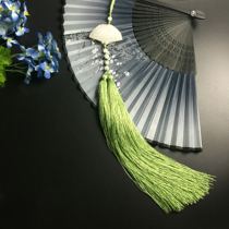 Ancient style Hanfu cheongsam accessories White Jade fan Jade tassel waist waist belt forbidden step Palace polyester cos props flute drop