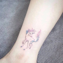 Su Xiaomu Unicorn tattoo stickers Waterproof men and women long-lasting simulation tattoo cover tattoo Korea cute and fresh