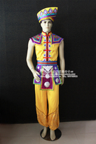 Qingyan national costumes tailor-made Zhuang costumes National style stage performance costumes yellow performance mens clothing