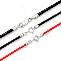 S925 Silver Clock Necklace Hanging Rope Black Cord Gold Emerald Coy Rope Men and Women Silver Pending