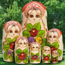 Yakrous hand painted business gift birthday gift basswood brand Russian set doll 7 layers 0708