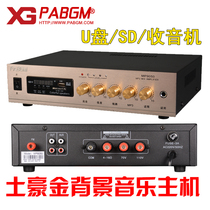 60W golden background music amplifier Home background music controller U disk SD card radio playback with remote control