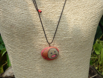 Hand-painted goldfish Jibo girl fun cute creative gift hand-painted stone necklace