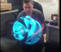 Convention and exhibition holographic 3D projection 100CM large-scale stunning advertisement stage beauty holographic 3D advertising naked eye 3D holographic