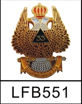 Freemason 33°Double-headed eagle FreeMason Free Stonemason compass Ruler small badge