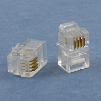 Four-core telephone handset crystal head 4P4 crystal head RJ12 telephone connector 4-core gold-plated crystal head 100