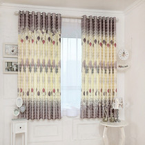 Pastoral decoration bay window new plant and flower full calico living room bedroom balcony cloth short curtain half curtain short finished product
