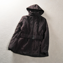 L25 tail single female autumn and winter elderly large size belt slim slim removable hat cotton coat warm coat 1 13