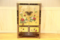 Modern new Chinese Classical gold foil hand-painted furniture foyer porch entrance Cabinet two-door shoe cabinet lockers