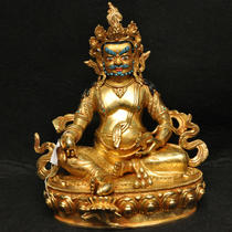 Nepal imported gilt Buddha statue Yellow God of Wealth Buddha statue