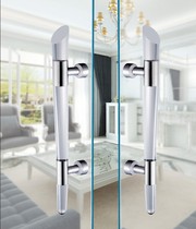 Oblique torch Crystal frameless glass door handle Kitchen bathroom shower room Wooden door sliding door handle surface installation